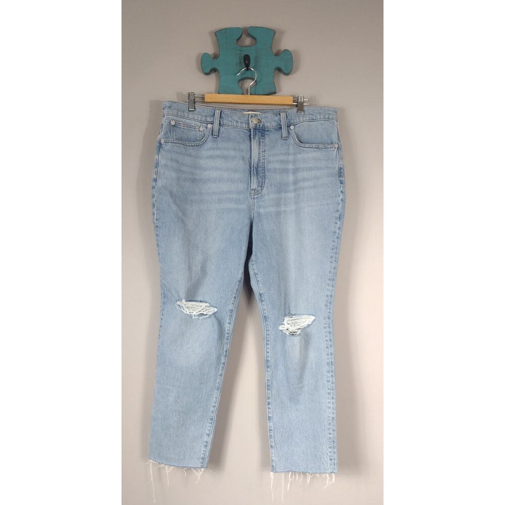 Madewell The Perfect Vintage Jean Women 33 Distressed Blue Jeans High Rise - Picture 2 of 16